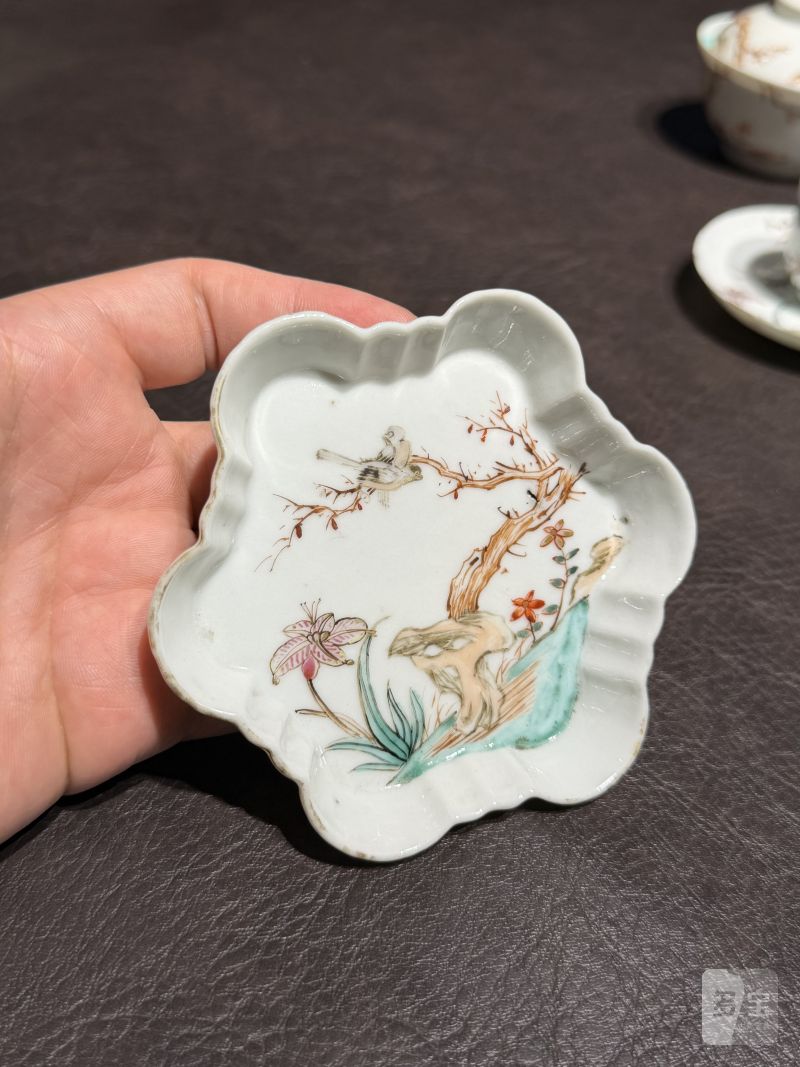 清乾隆 粉彩花鸟纹茶具一套25件 - 图5